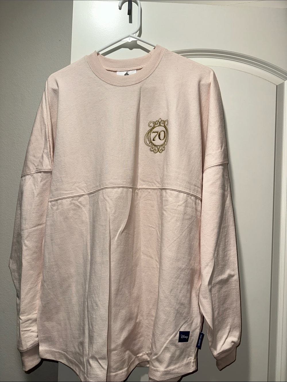 Disney Pink Sweatshirt with Gold 70 Crest